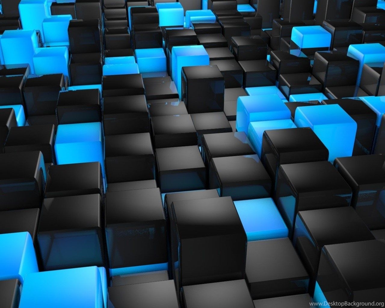 1280x1030 Cool PC Wallpaper 3D Black And Blue Cubes Wallpaper 1920x1200. Desktop Background, Desktop