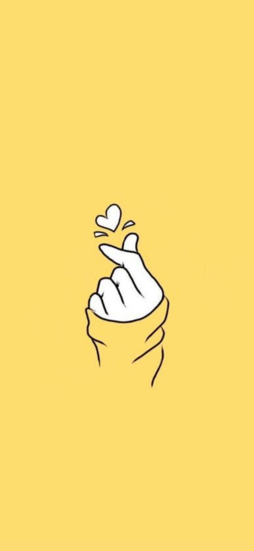 890x1920 Download Korean Finger Heart Cute IPhone Wallpaper, Phone