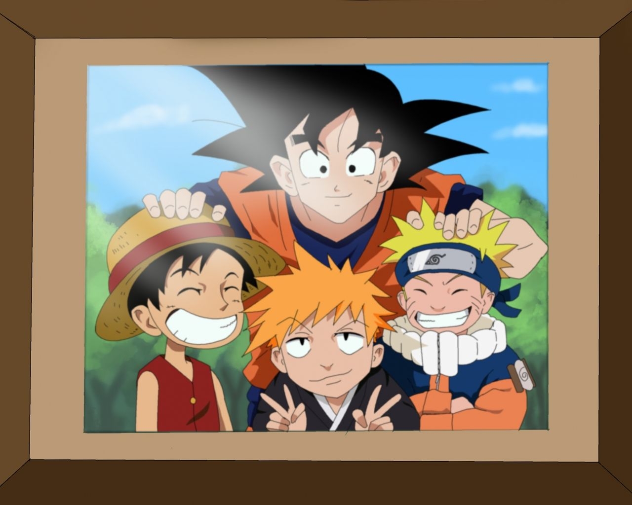 1280x1030 Free download Naruto Goku Luffy and Ichigo Coloring by Nohealsfoyou [1920x1438] for your Desktop, Mobile & Tablet. Explore Naruto and Goku Wallpaper. Kid Goku Wallpaper, Goku and Vegeta Wallpaper, Desktop