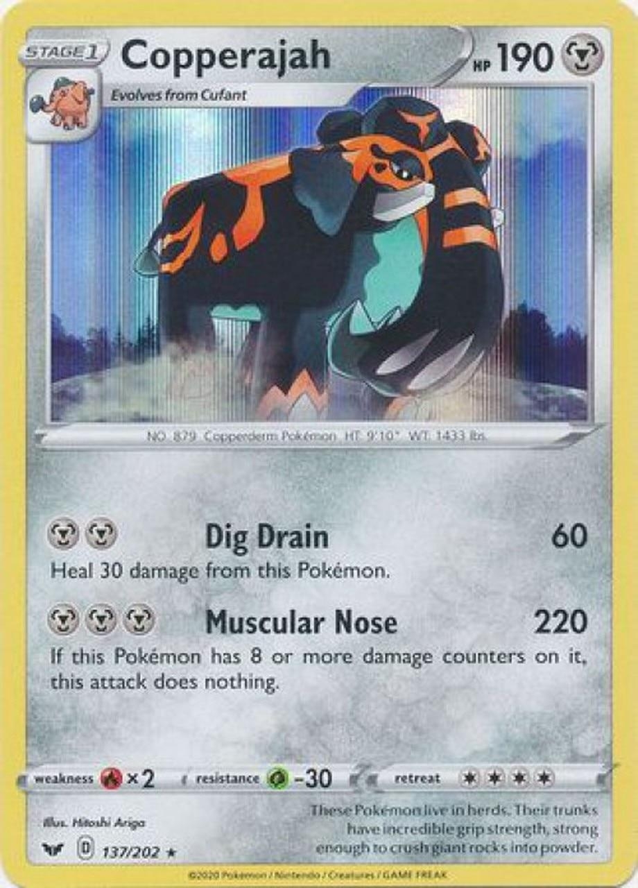 920x1280 Pokemon Sword and Shield Single Card Rare Holo Copperajah 137, Phone