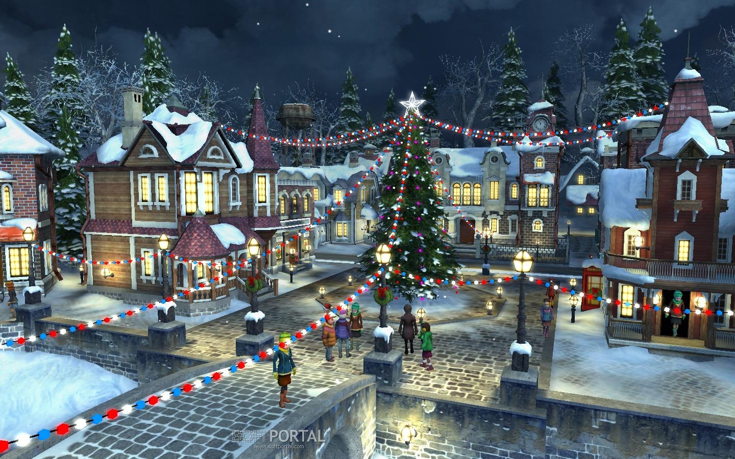 1440x900 Free download Christmas Village Background [], Desktop