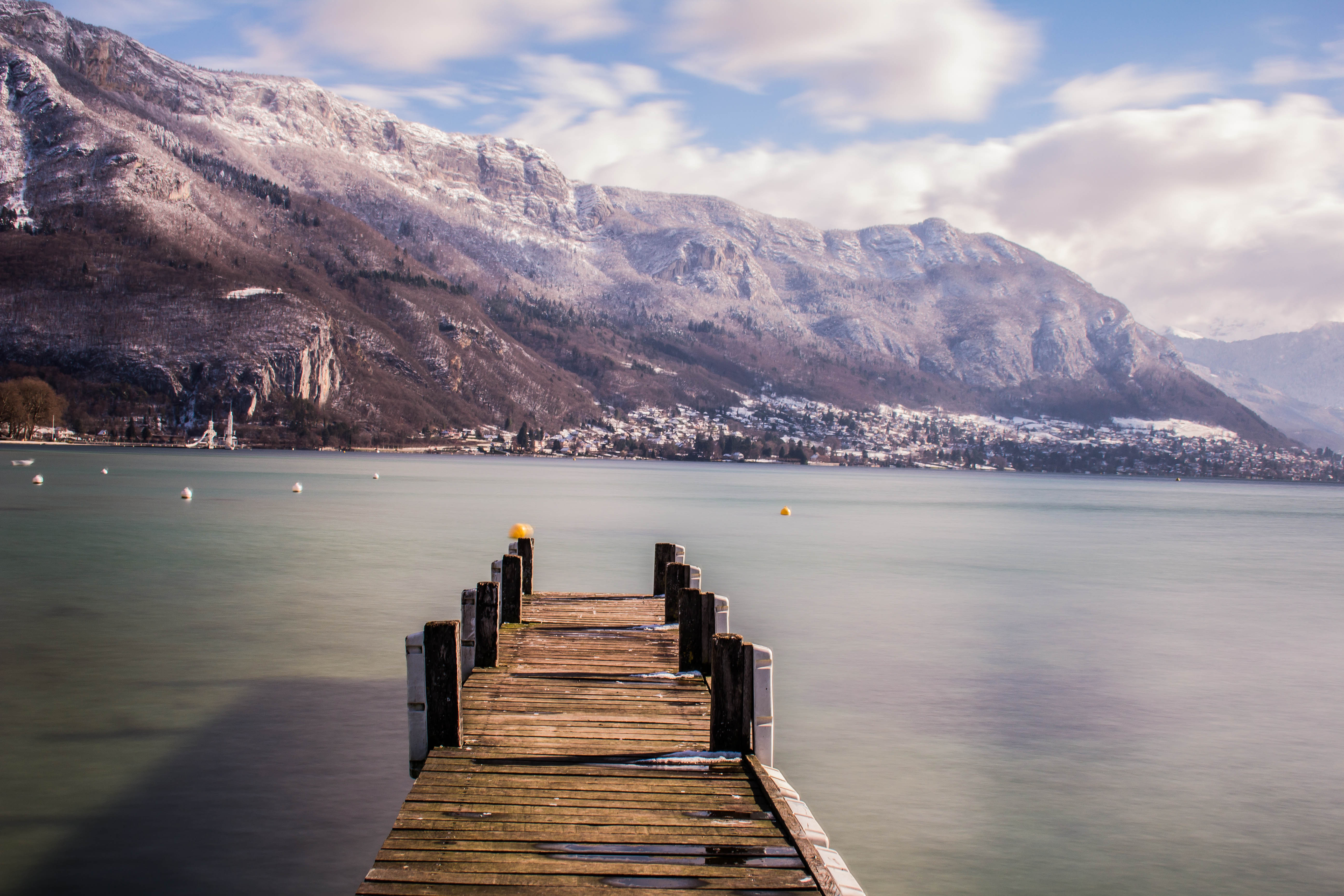 5190x3460 Wallpaper, lake, snow, Annecy, ice, clouds, montagne, Canon, lac, moutain, pauselongue, eos60d, Desktop