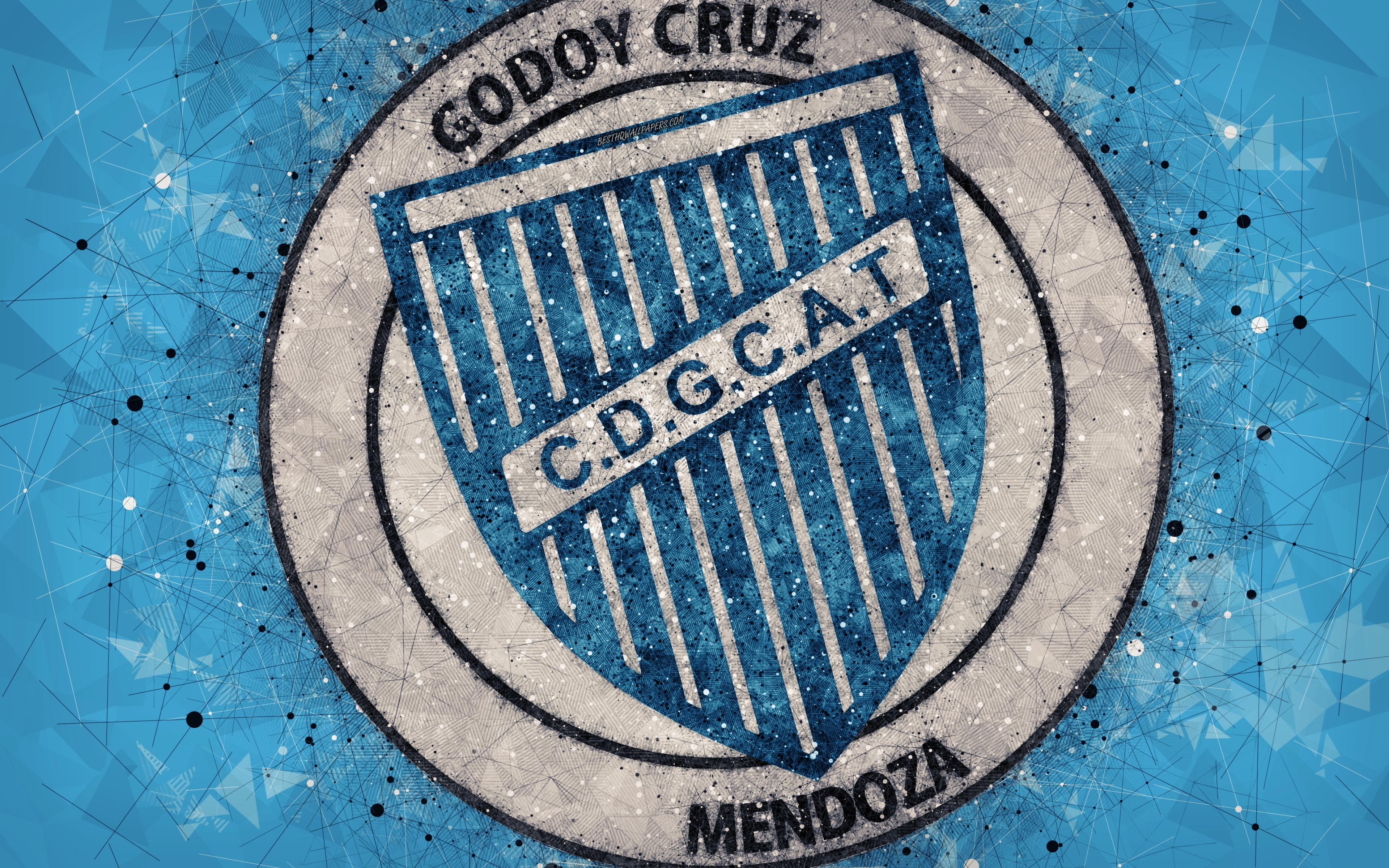 3840x2400 Download wallpaper Godoy Cruz Antonio Tomba, 4k, logo, geometric, Desktop