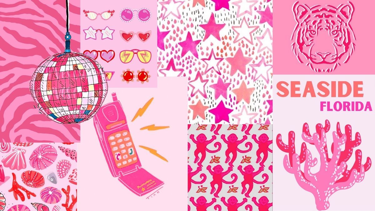 1200x680 preppy pink desktop wallpaper, Desktop