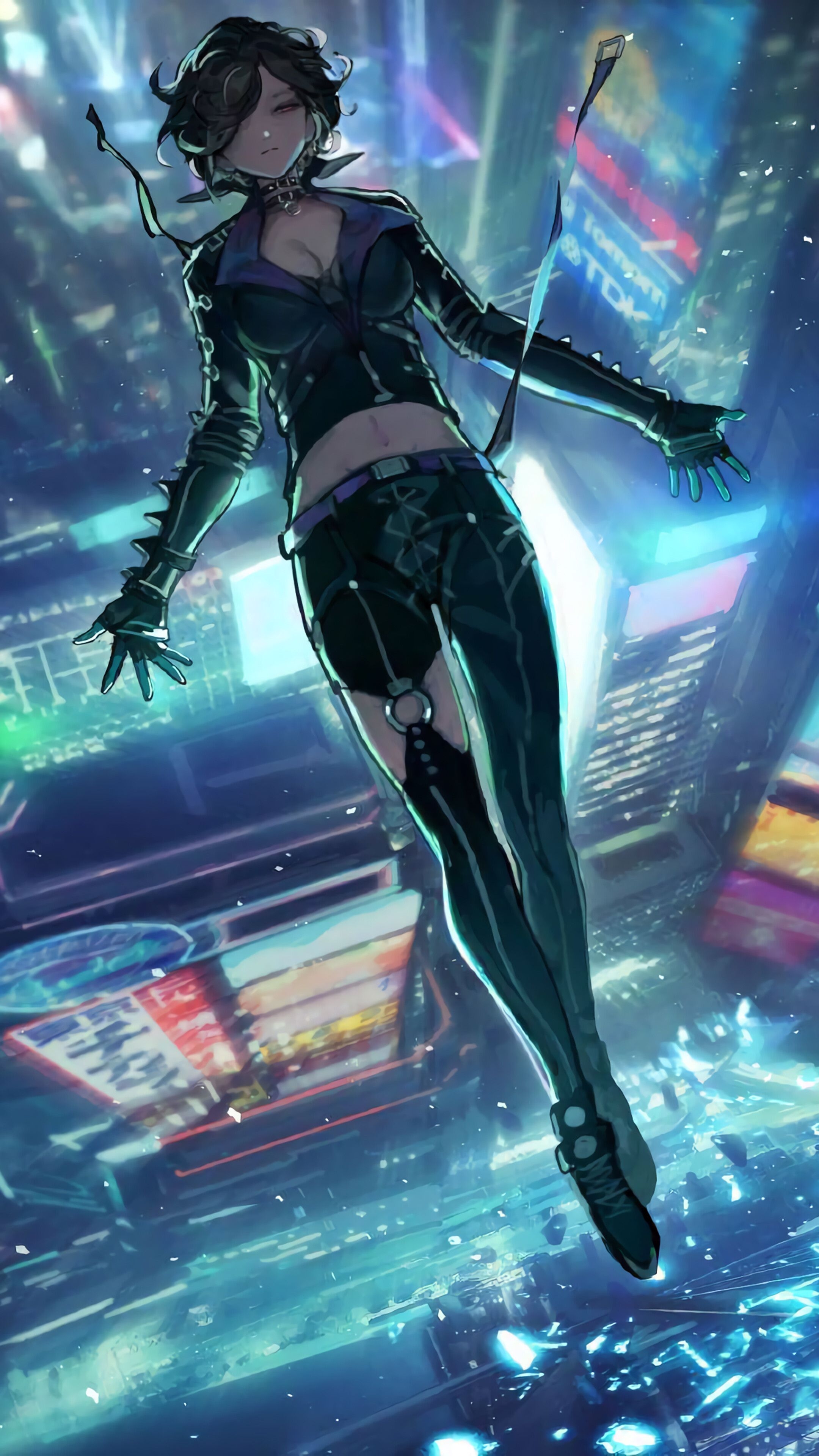 2160x3840 Cyberpunk, Girl, Night, City, Buildings, 4K phone HD Wallpaper, Image, Background, Photo and Picture. Mocah HD Wallpaper, Phone