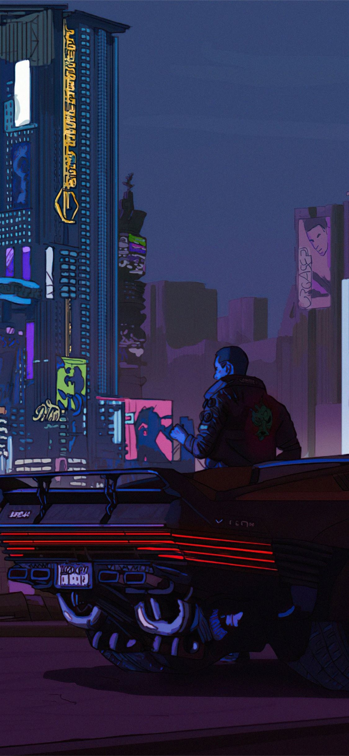 1130x2440 night city boy cyberpunk 2077 4k iPhone 11 Wallpaper Free Download, Phone