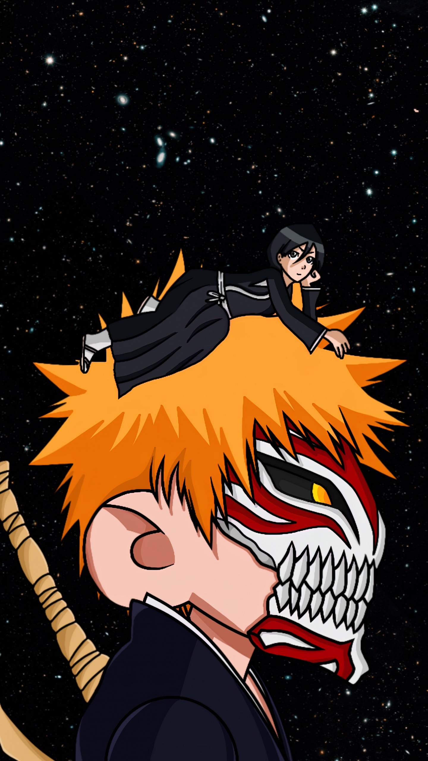 1440x2560 Ichigo Kurosaki Wallpaper 4K, Bleach, Dark background, 5K, Phone