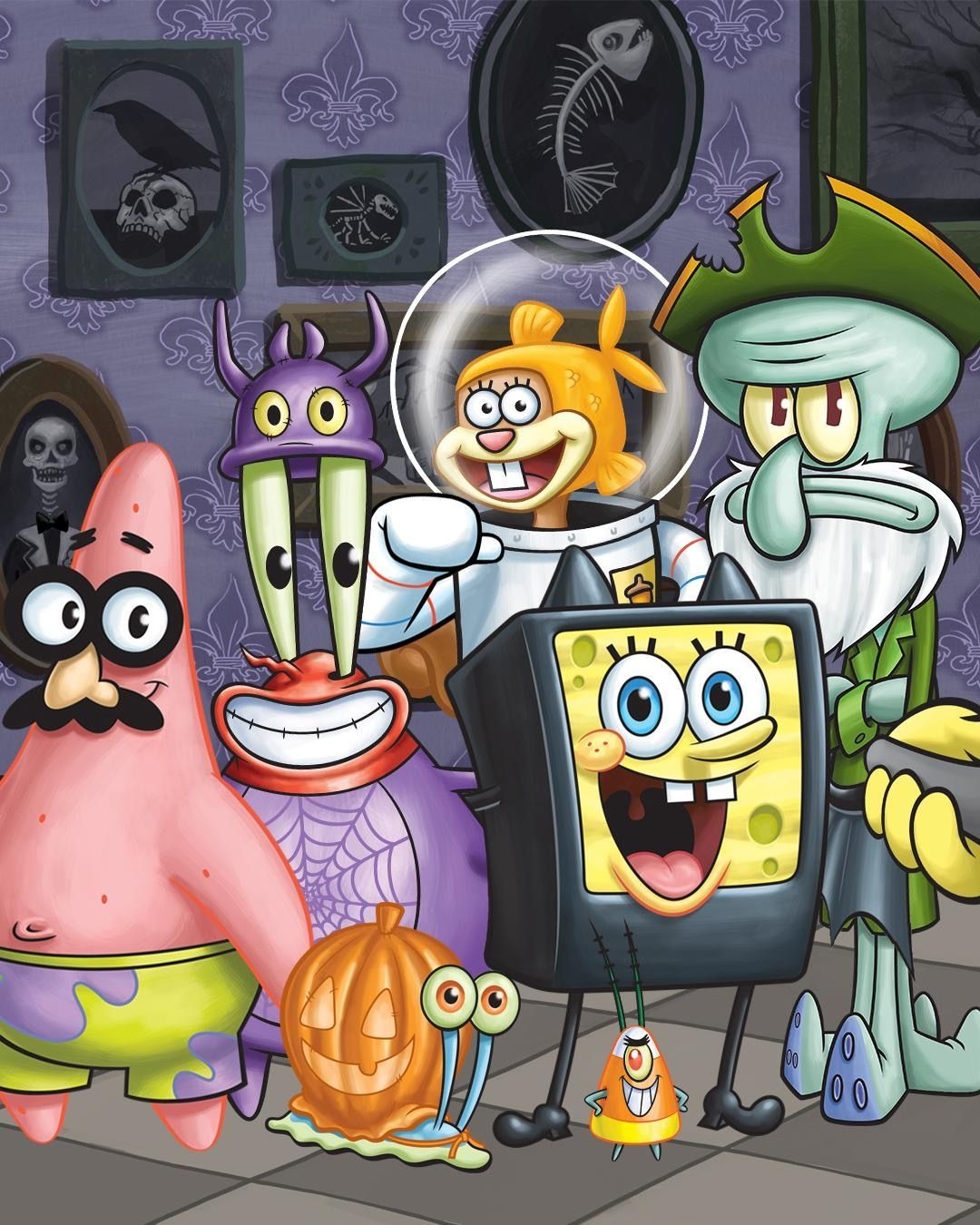 1080x1350 Spongebob & friends halloween. Spongebob drawings, Spongebob wallpaper, Spongebob halloween, Phone