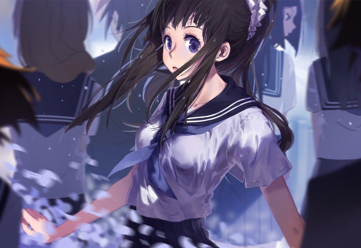 1490x1030 anime anime girls hyouka school uniform chitanda eru wallpaper, Desktop