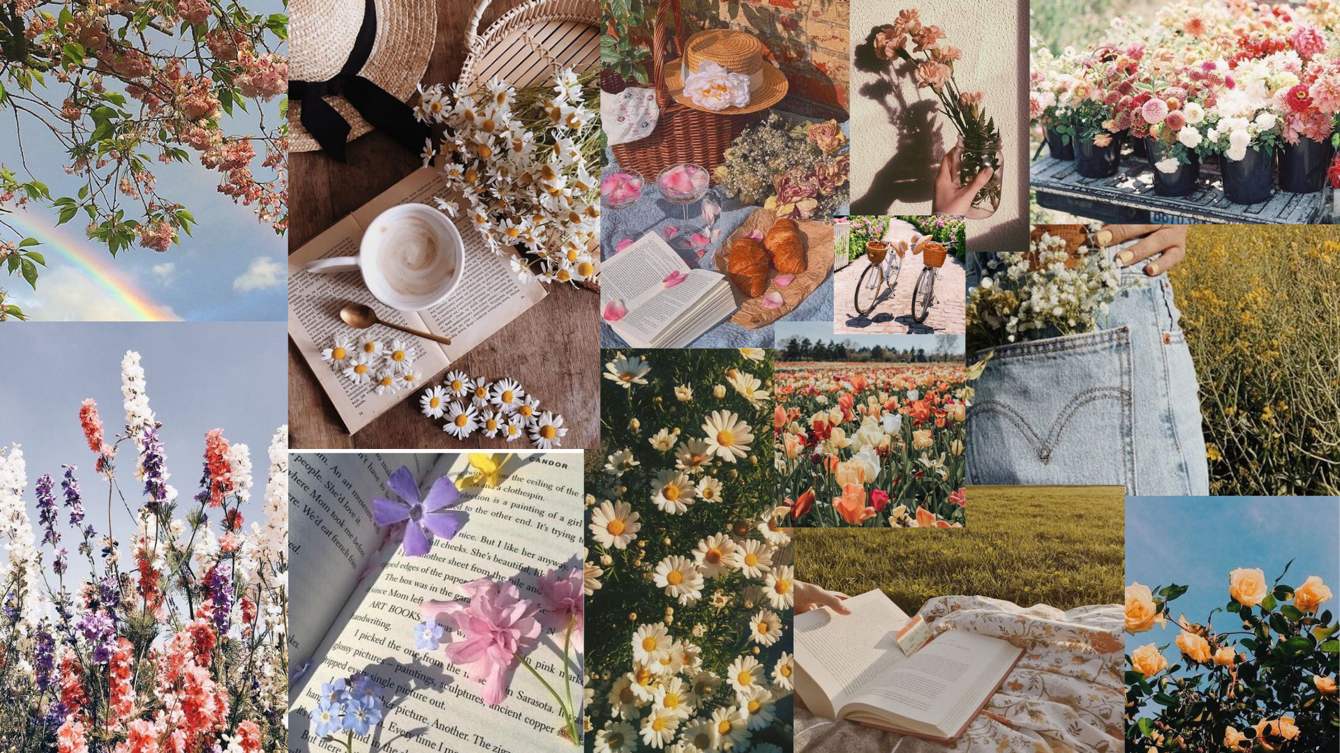 1920x1080 Spring aesthetic collage wallpaper. Pink wallpaper laptop, Aesthetic desktop wallpaper, Spring wallpaper, Desktop