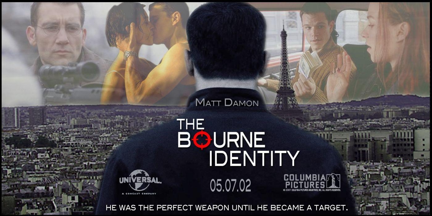 1400x700 BOURNE IDENTITY action mystery thriller spy poster wallpaper, Dual Screen