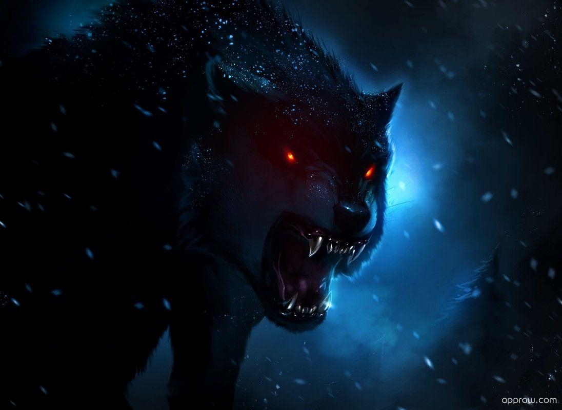 1100x800 Dark Wolf Wallpaper download HD Wallpaper. Fantasy wolf, Wolf wallpaper, Black wolf, Desktop