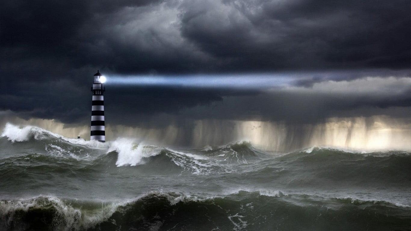 1370x770 Landscape Photography Of Lighthouse In The Middle Of, Desktop