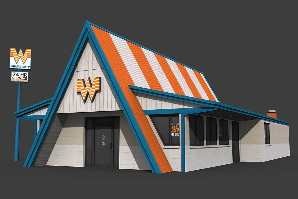 1200x800 Whataburger Restaurant 3D Model, Desktop