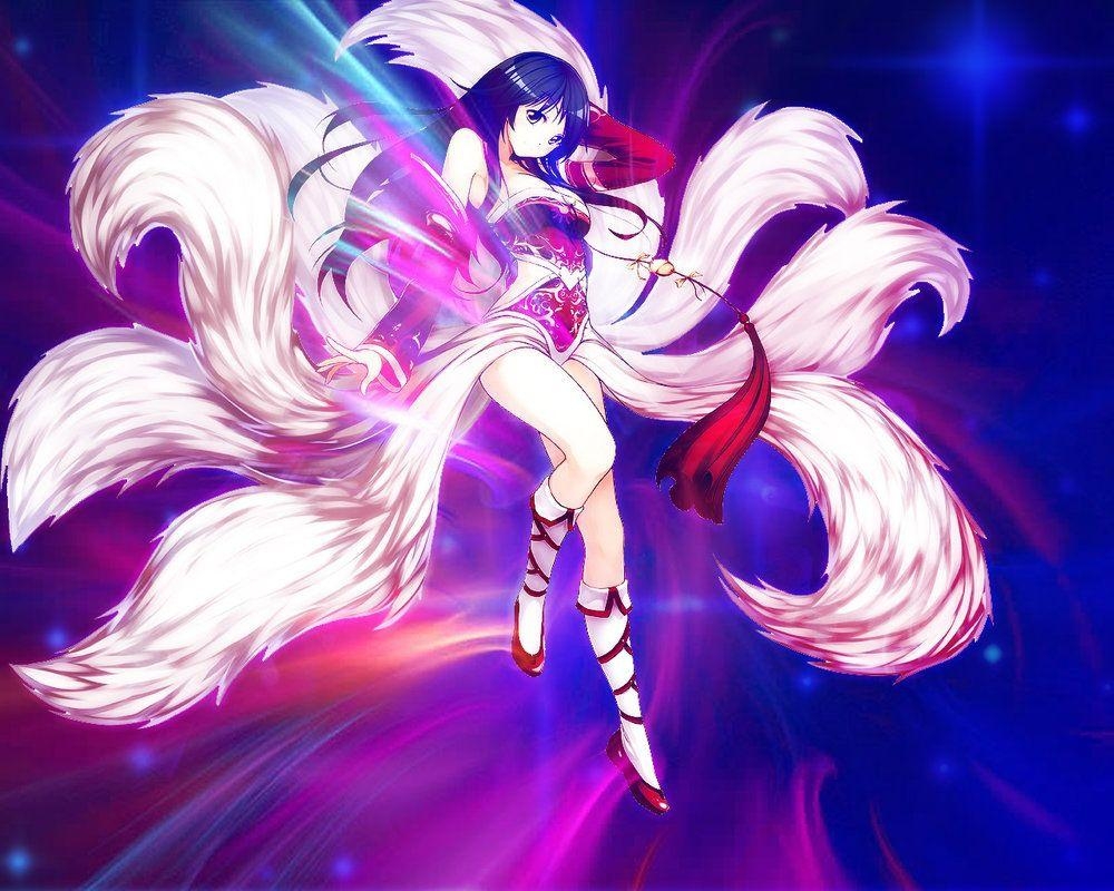 1000x800 Awesome Anime Girl Nine Tailed Fox 1920x1080 Wallpaper, Desktop