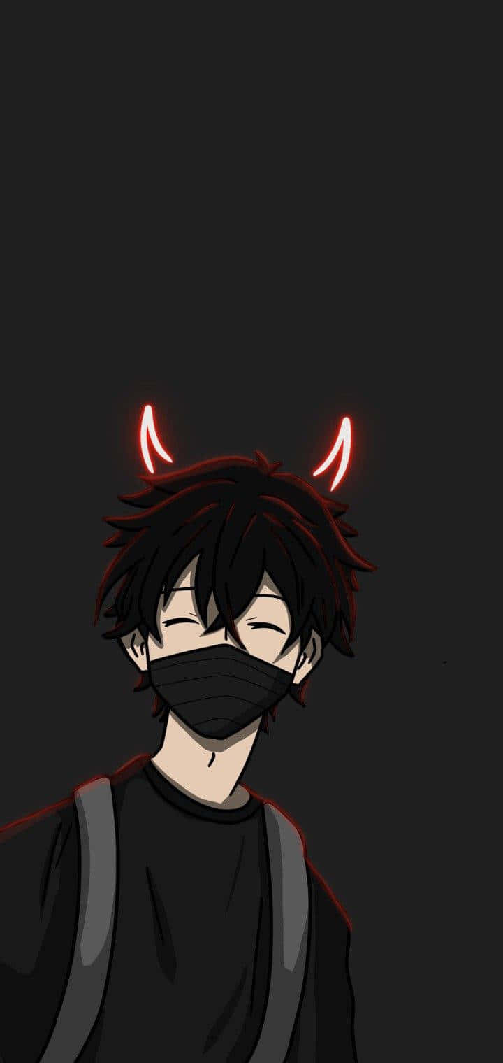 720x1520 Download Demon Boy Wearing Black Anime Pfp Wallpaper, Phone