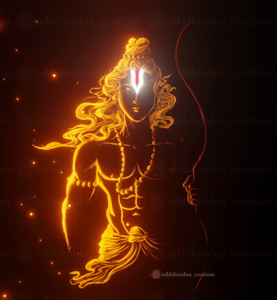 1080x1180 completed artwork of Shri Ram, r, Phone