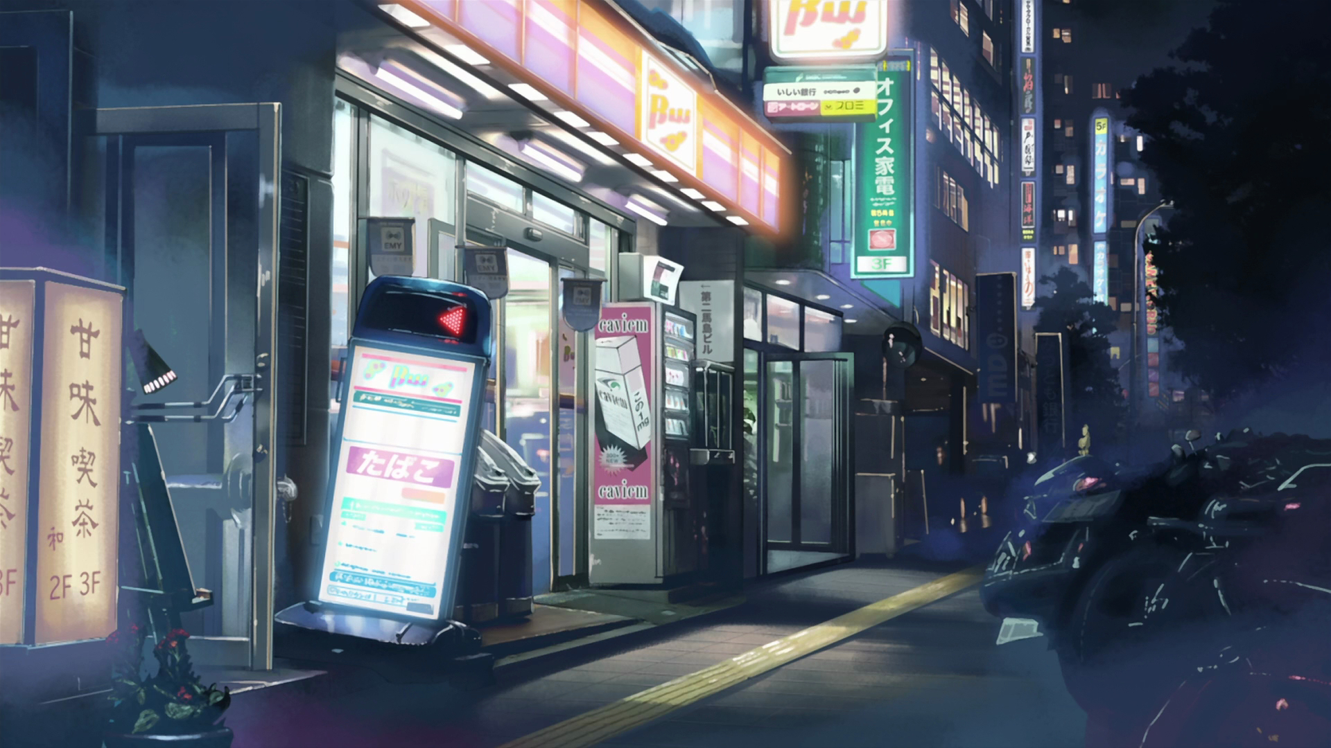 1920x1080 Japan streets Makoto Shinkai 5 Centimeters Per Second shop, Desktop