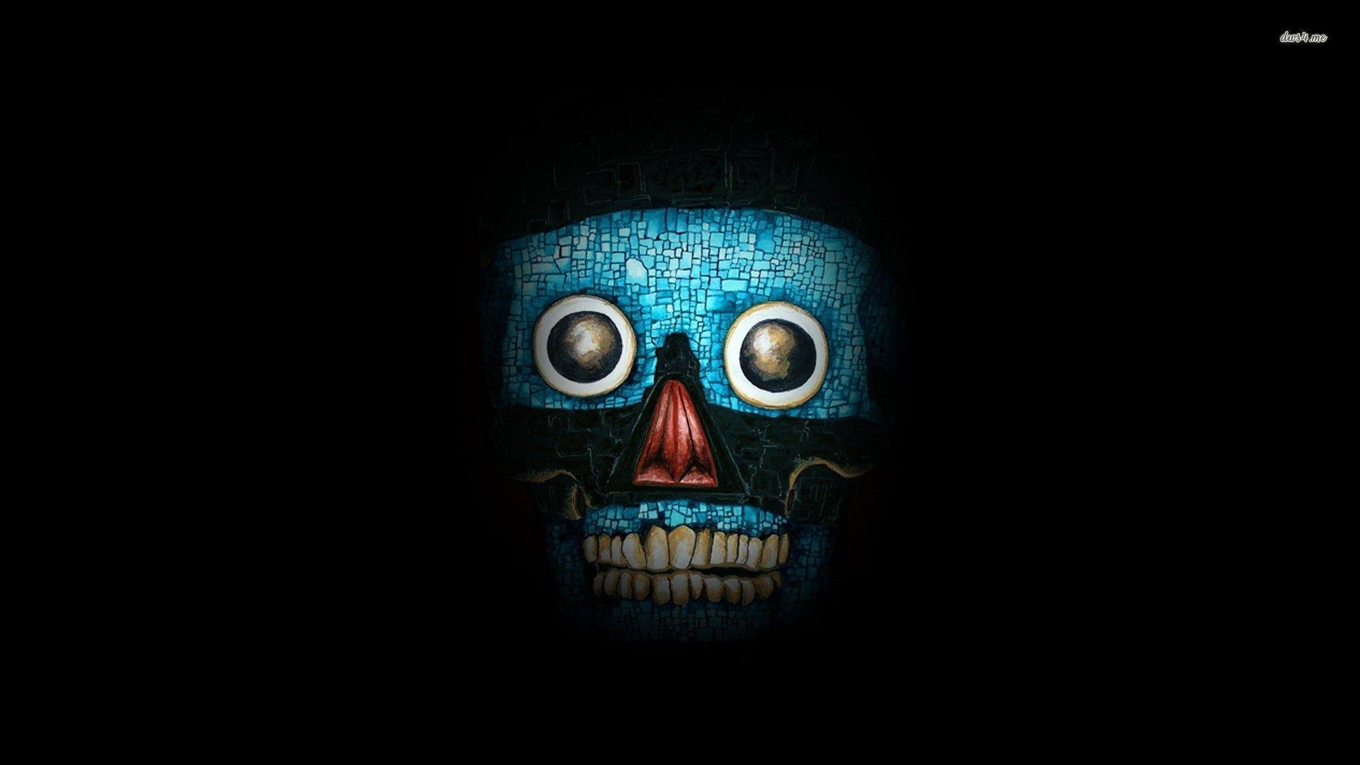 1920x1080 Blue mosaic skull wallpaper Art wallpaper - #, Desktop