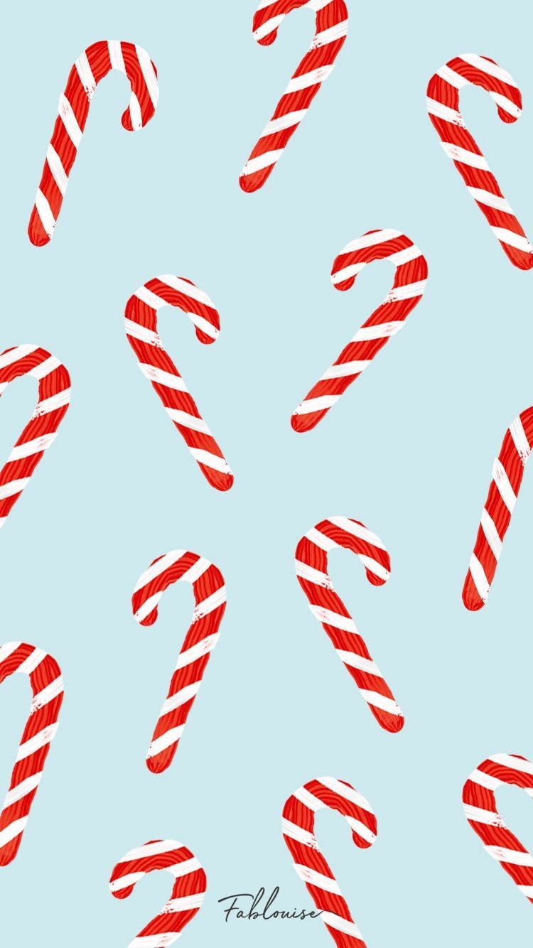 750x1340 Cute Christmas Wallpaper Candy Cane, Phone