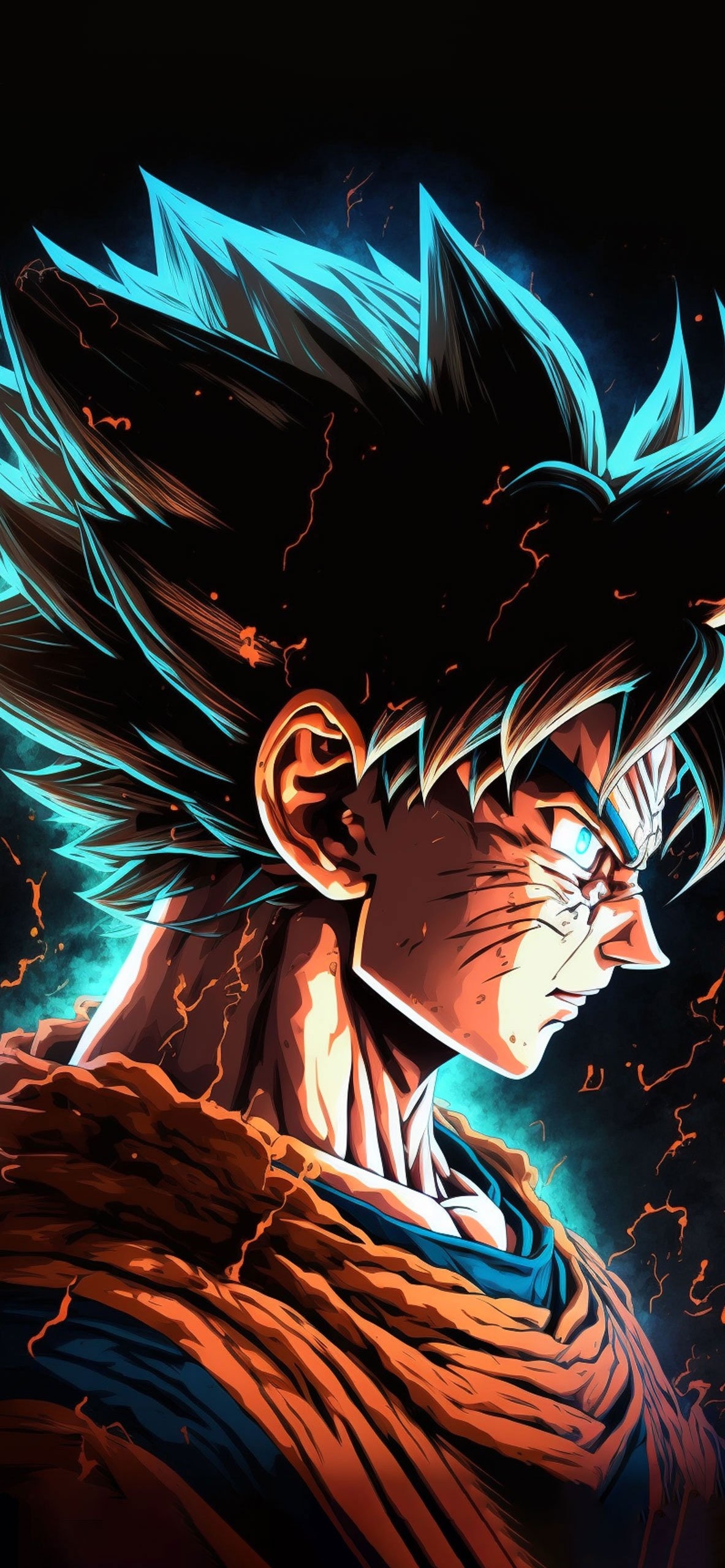 1190x2560 Dragon Ball Goku Art Wallpaper, Phone