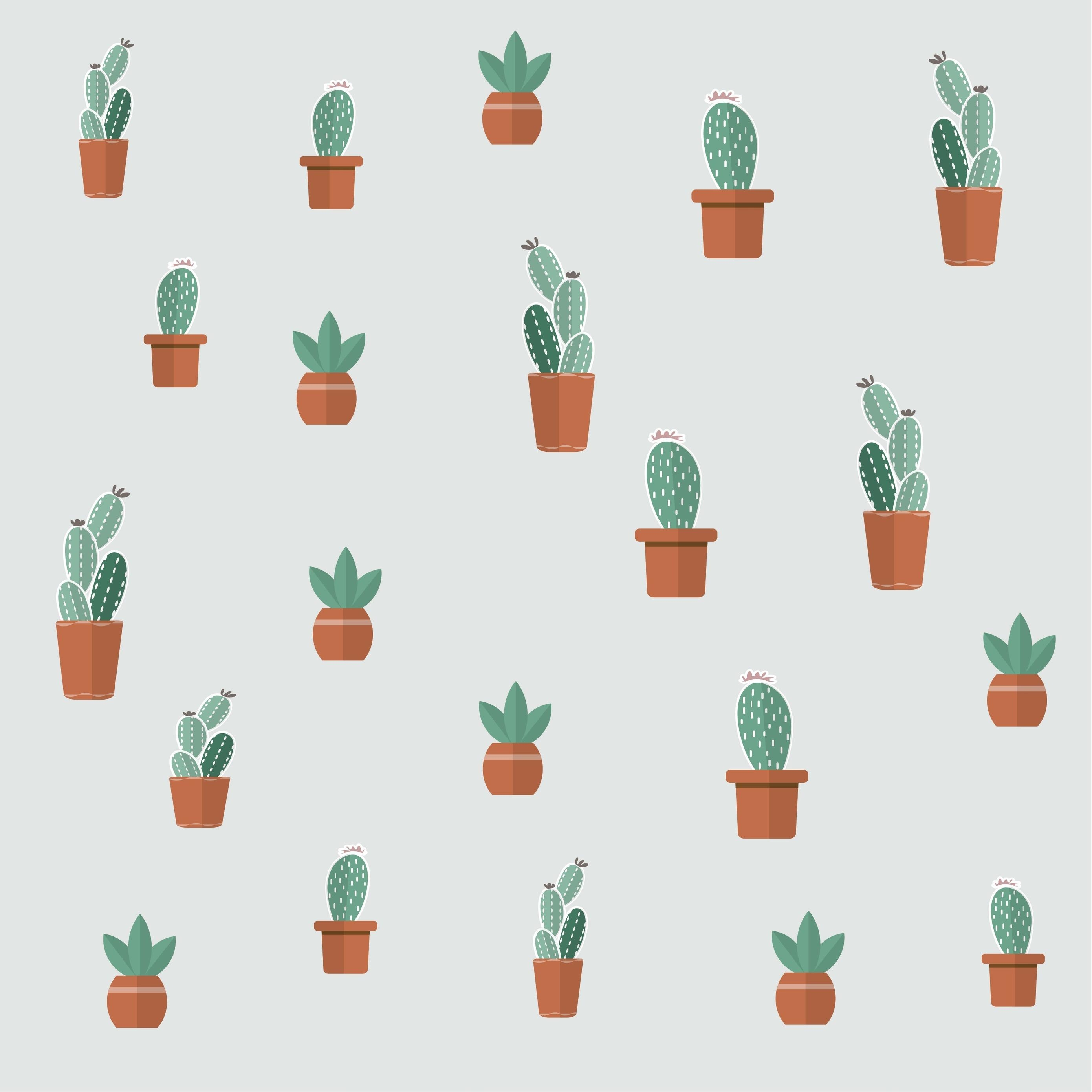 2780x2780 Download wallpaper  cacti, succulents, art, patterns ipad, Phone