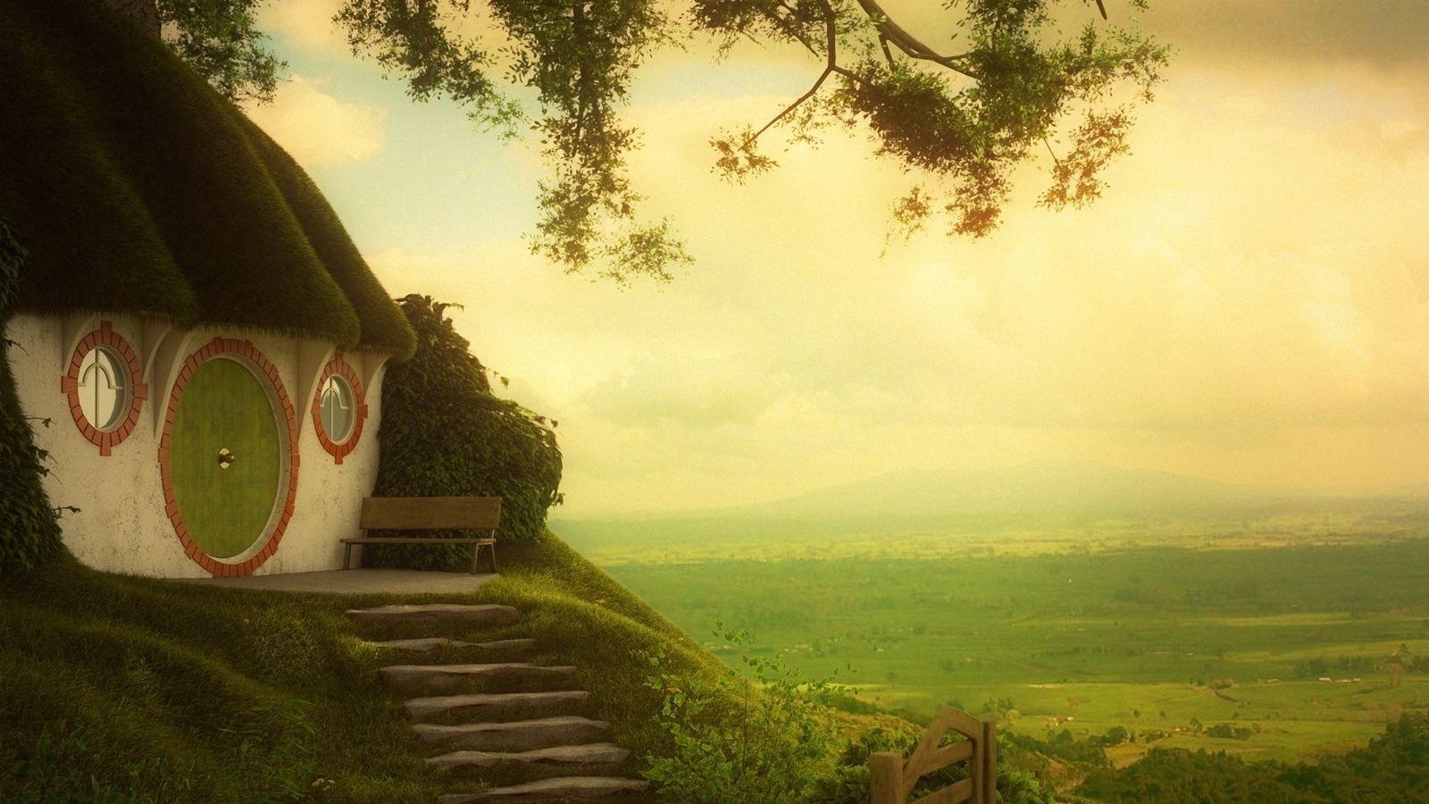 1600x900 Download wallpaper nora, lord of the rings, art, the shire, Desktop