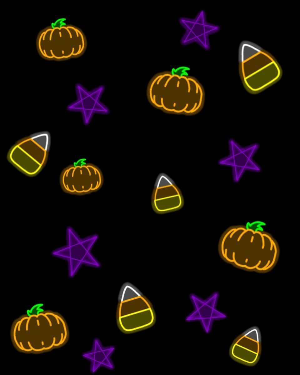 960x1200 Neon Halloween Wallpaper, Phone