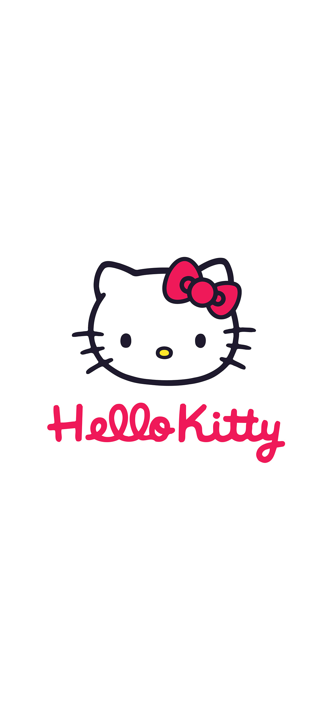 1130x2440 iPhone X wallpaper. hello kitty logo art cute white, Phone