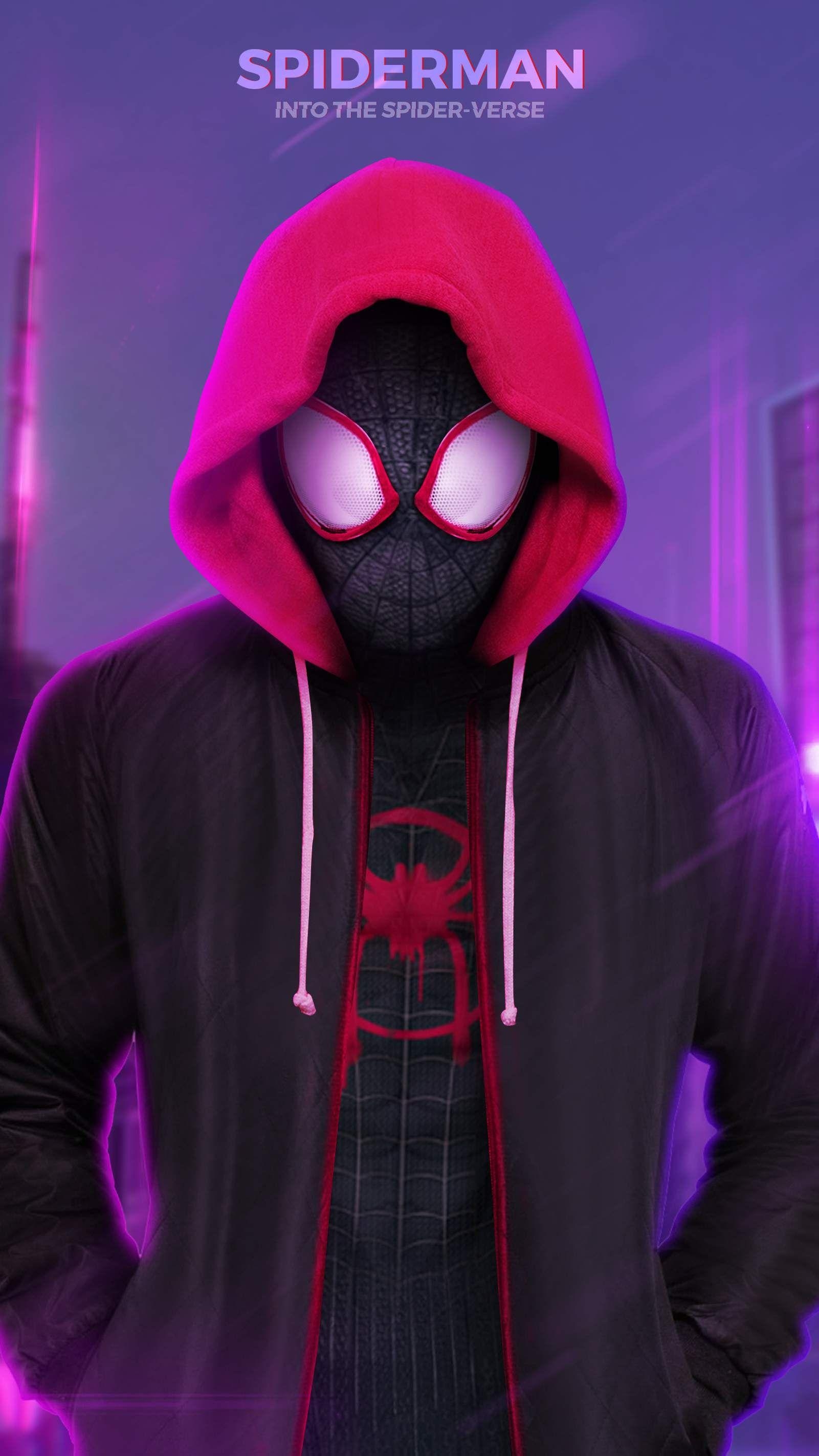 1610x2850 Spiderman into the Spider Verse iPhone Wallpaper. Spiderman, Miles spiderman, Spiderman cartoon, Phone