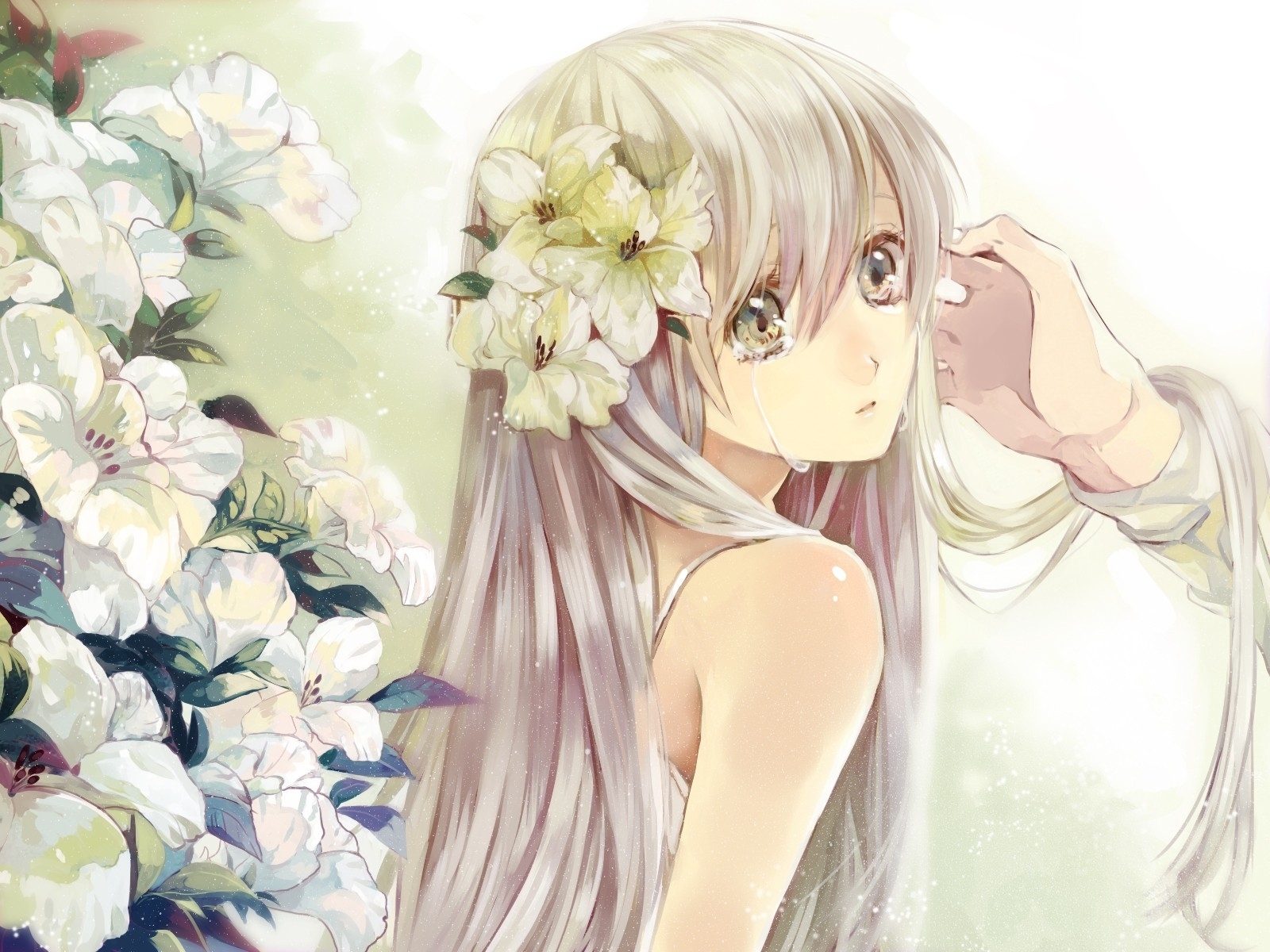 1600x1200 Anime Girl Platinum Blonde Hair, Desktop