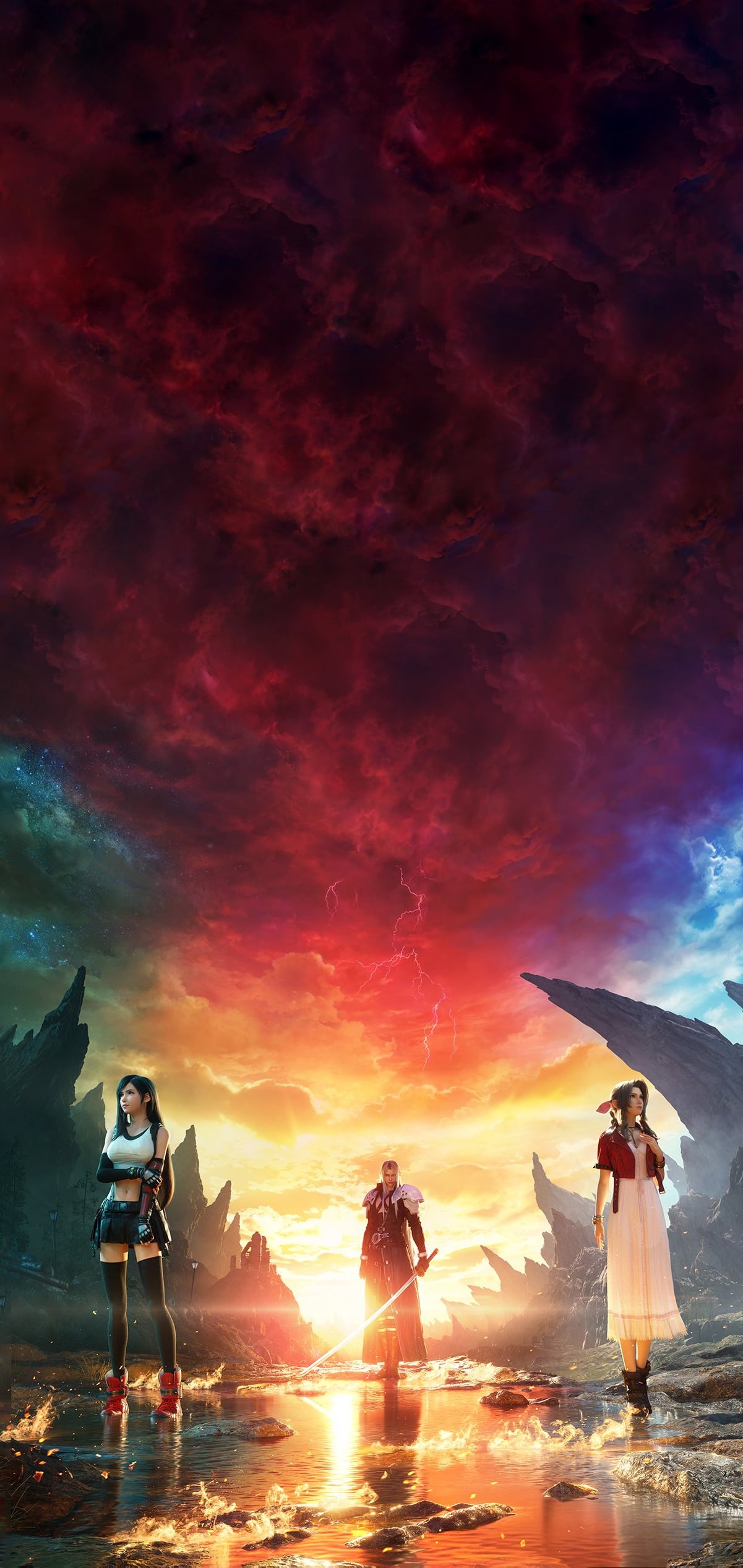 1210x2540 Rebirth Phone Wallpaper, Tifa & Aerith, Phone