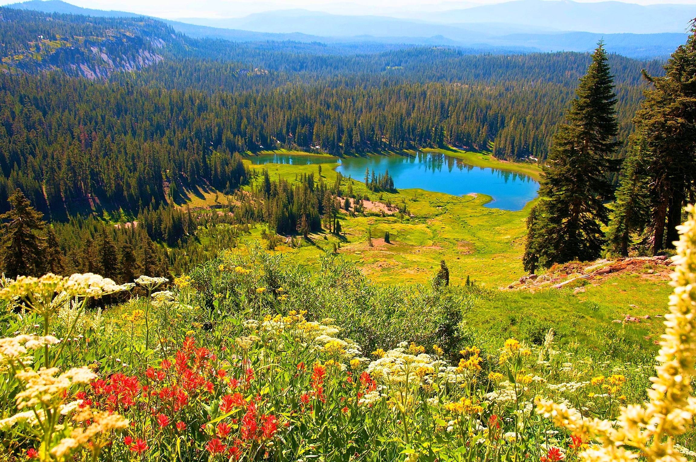 2300x1530 Lakes: Lassen Volcanic National Park Lake Forest Spring, Desktop