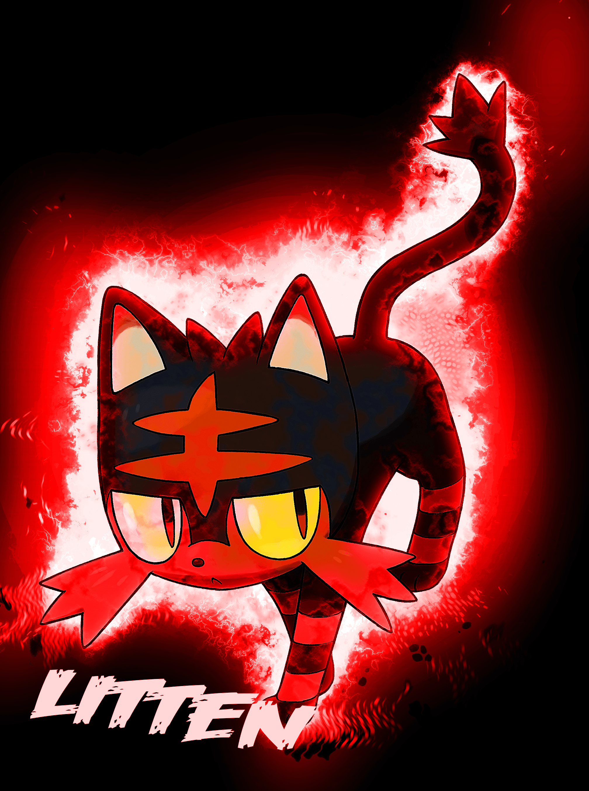 2020x2710 Pokemon Sun And Moon: Litten By Mirai Digi, Phone