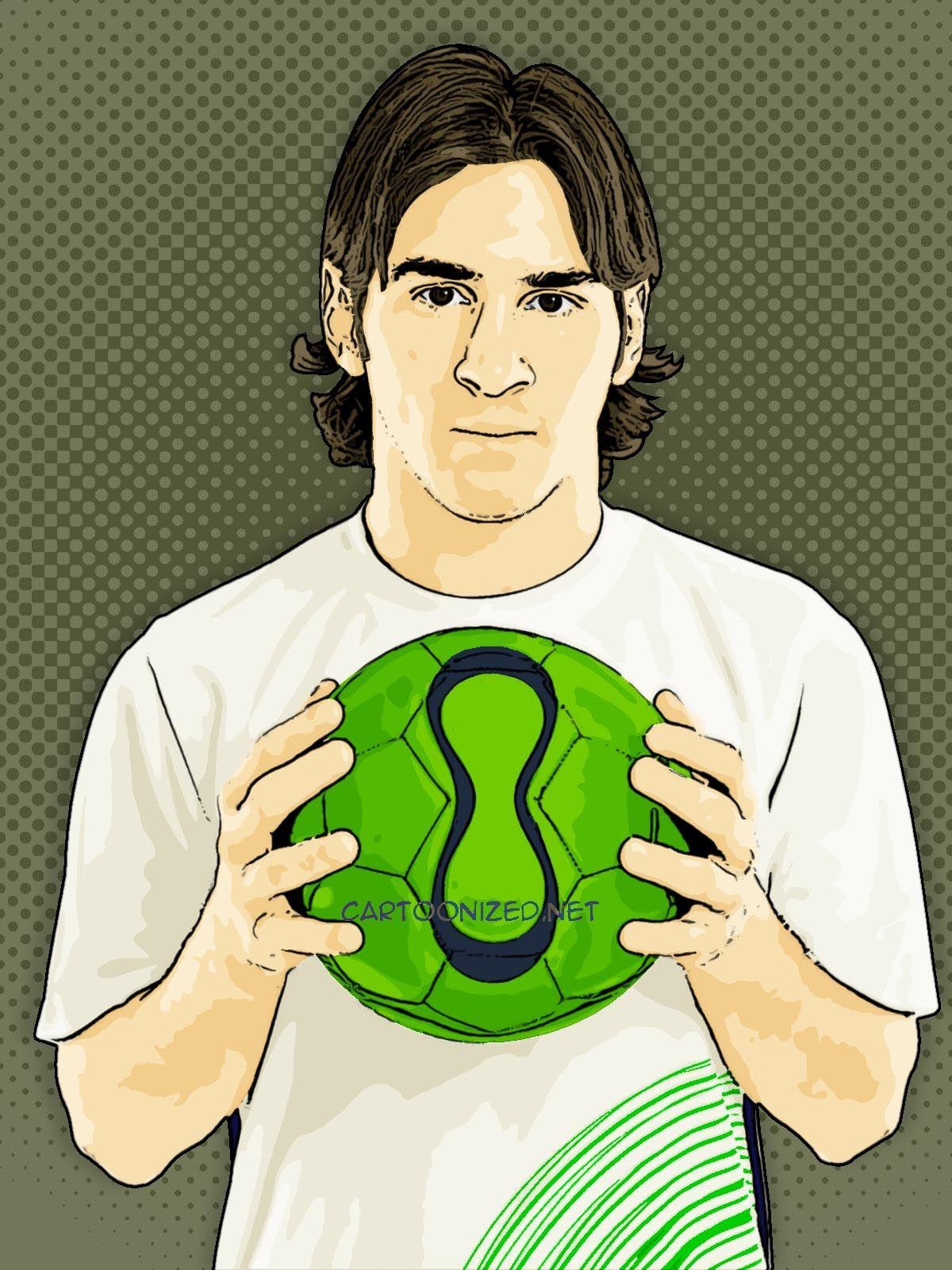 1200x1610 Photo Cartoon of Lionel Messi, Phone