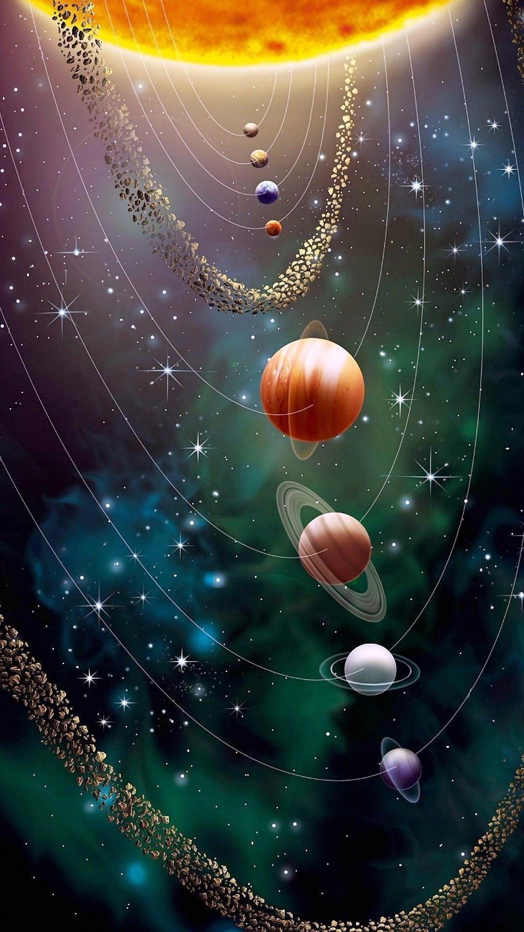 1080x1920 Our solar system, Phone