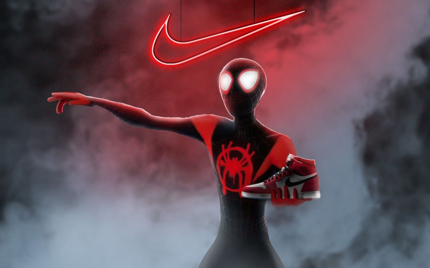 1440x900 Spiderman Miles Morales Nike Air Jordan, Desktop