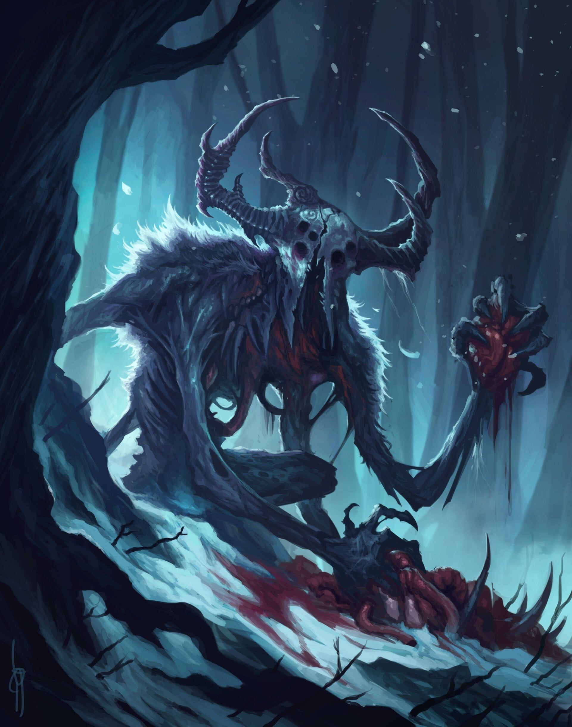 1920x2440 The Wendigo by Diana Franco, ImaginaryMonsters. Monster concept, Phone