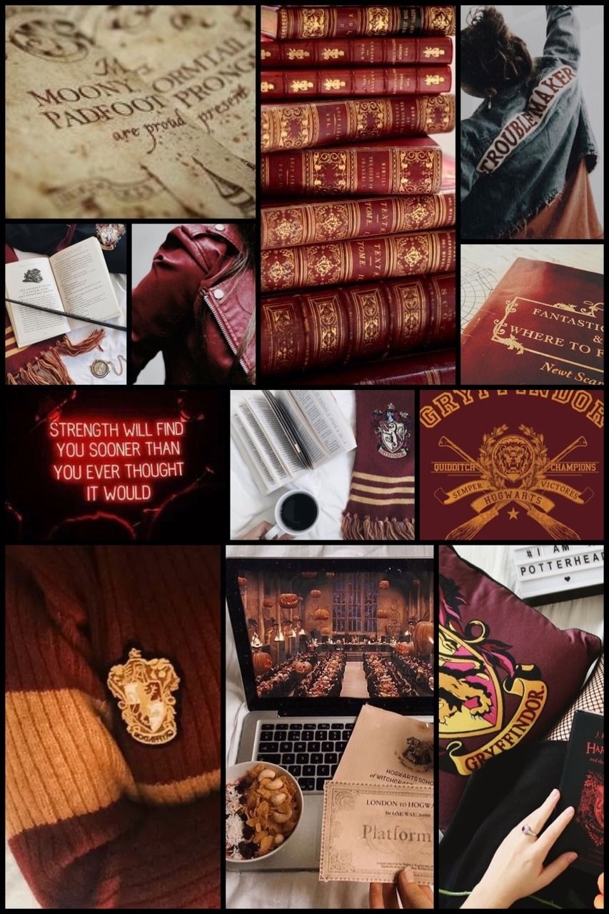 860x1280 Gryffindor Collage Wallpaper, Phone