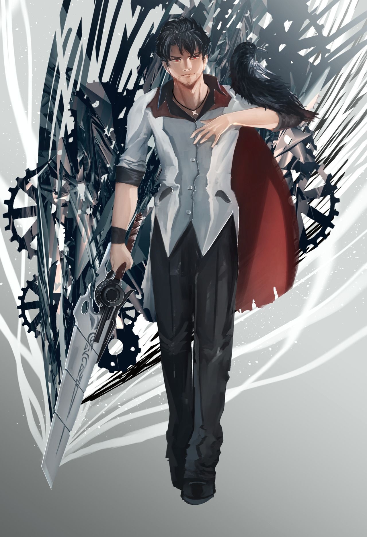 1280x1880 Drawing of Qrow Branwen + crow I do wanna try. Rwby qrow, Rwby, Rwby characters, Phone