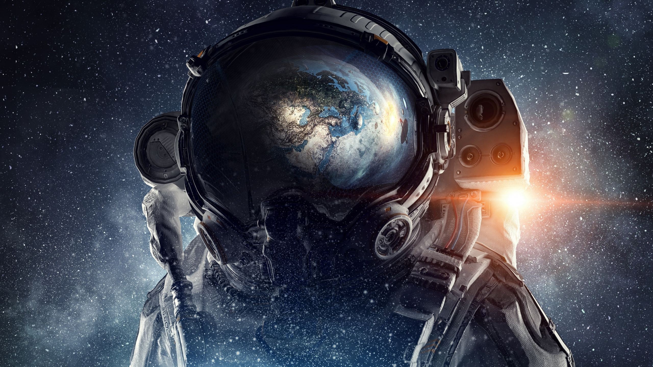 2560x1440 Download Astronaut, fantasy, space, artwork, stars wallpaper, 2560x Dual Wide, Widescreen 16: Widescreen, Desktop