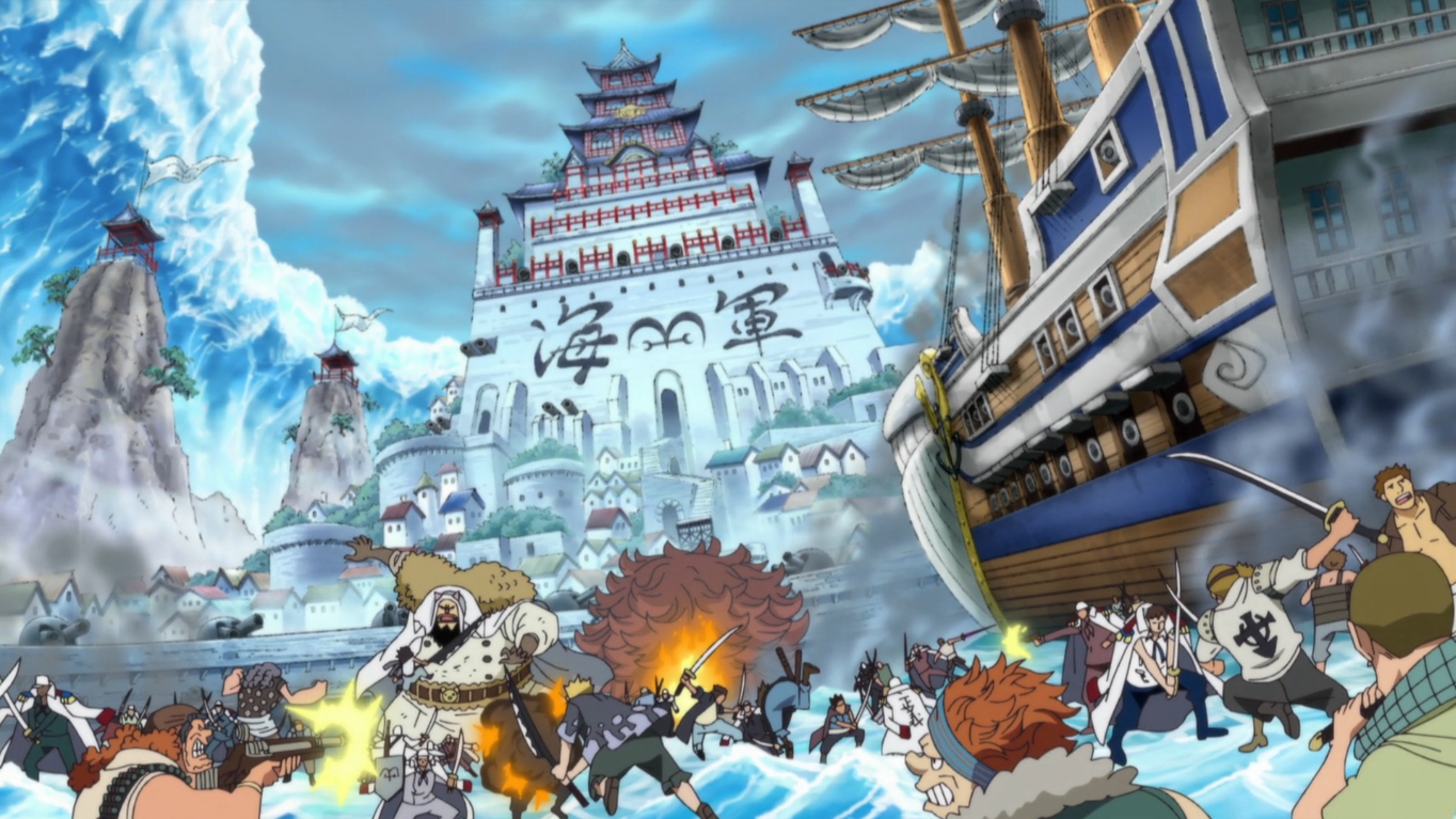 1370x770 Summit War of Marineford, Desktop