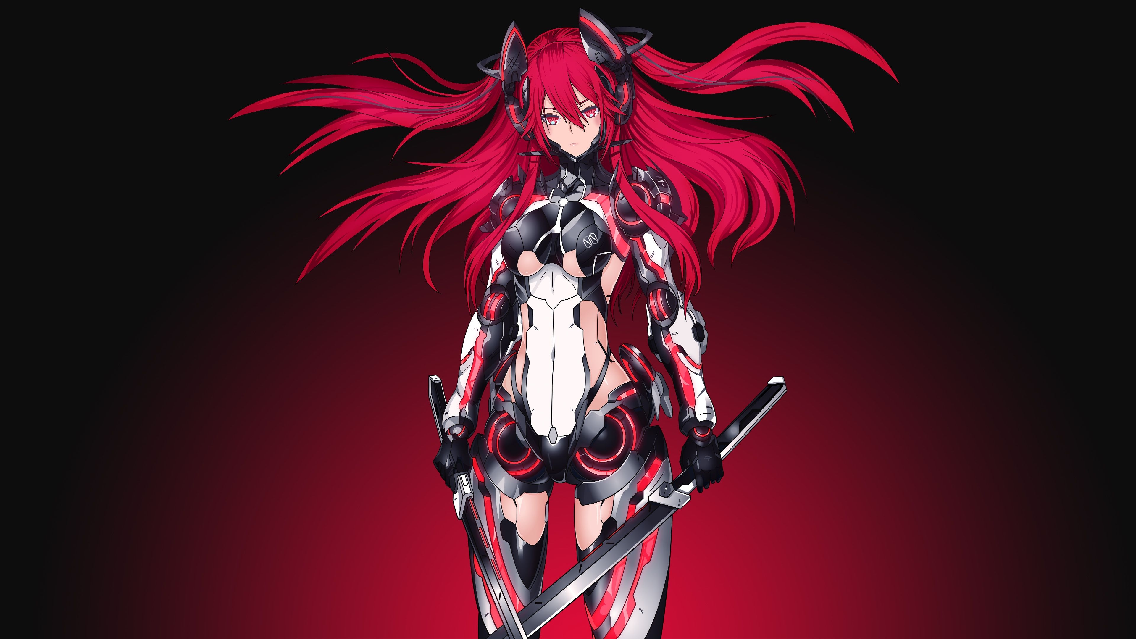 3840x2160 K, #Katana, #Red, #Warrior, #Mecha Girl. Mocah.org HD Desktop Wallpaper, Desktop