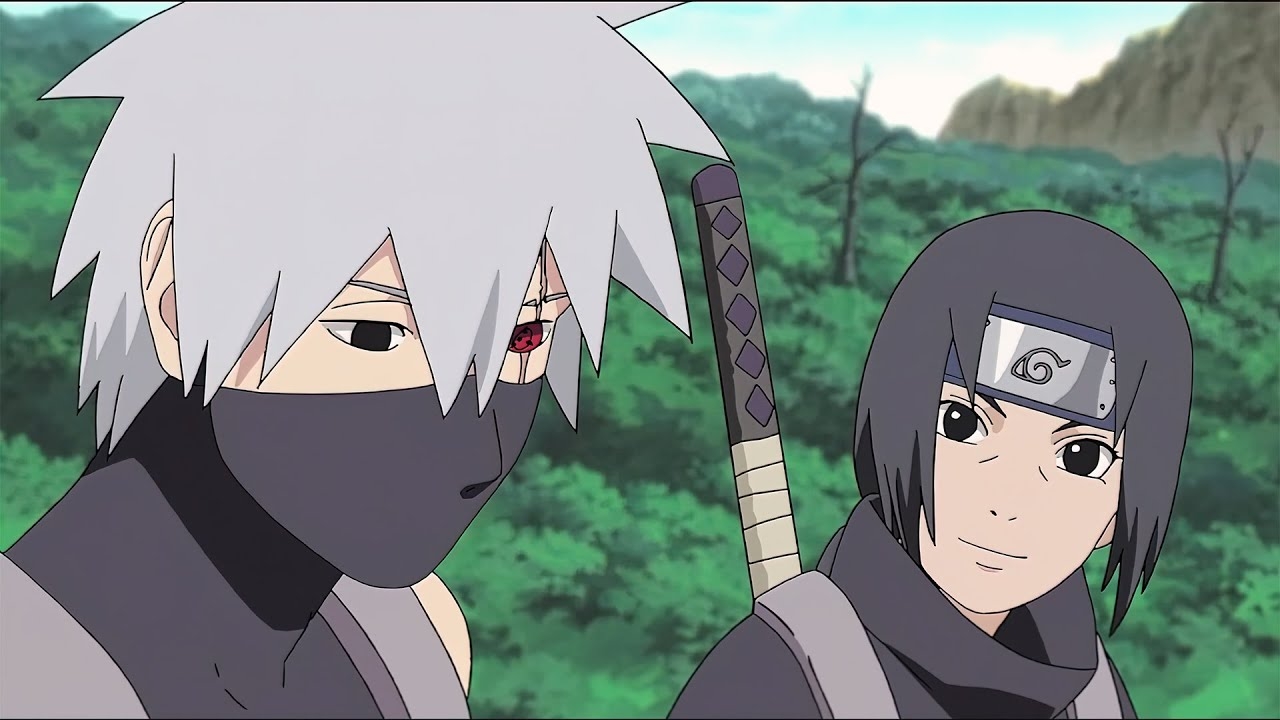 1280x720 Kakashi teaches Itachi how to work in the ANBU, Itachi is interested in Kakashi's Sharingan, [1080p], Desktop