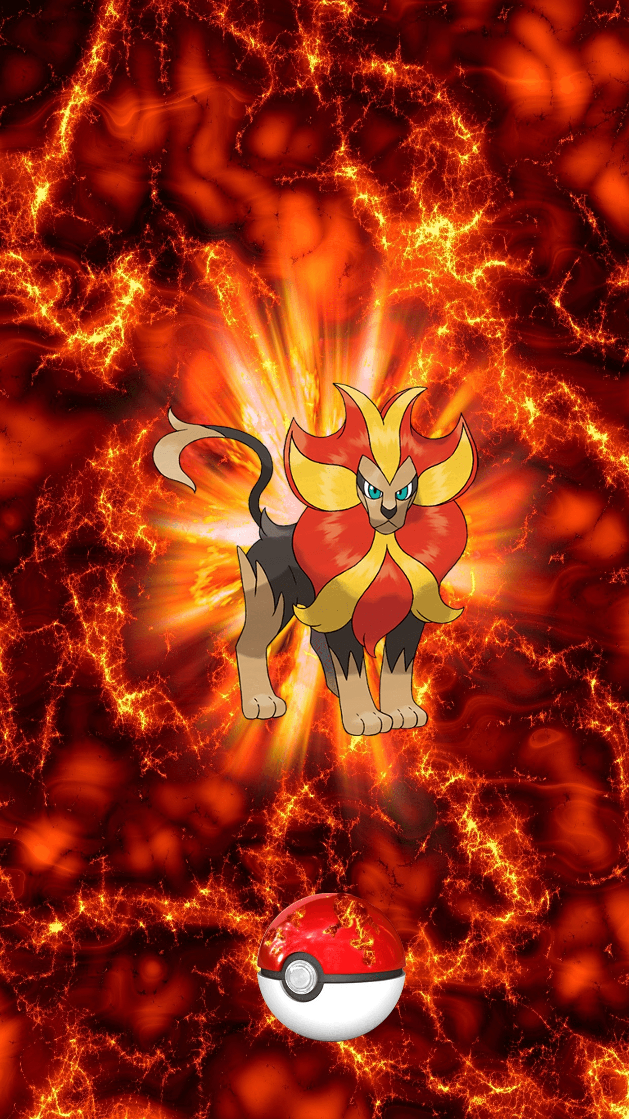 1250x2210 Fire Pokeball Pyroar 142 Kaenjishi 17 Litleo, Phone