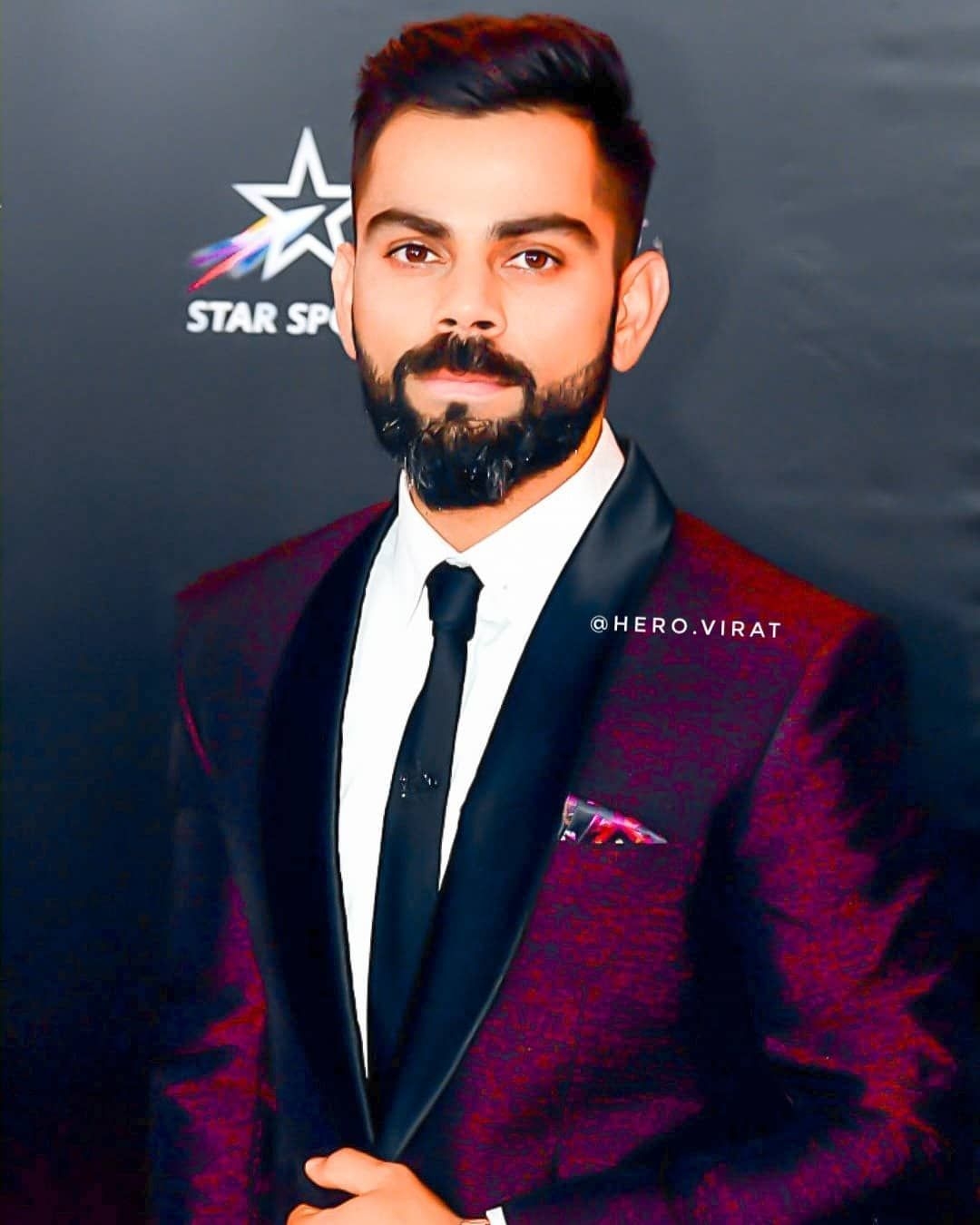 1080x1350 Image may contain: one or more people, beard and suit. Virat, Phone