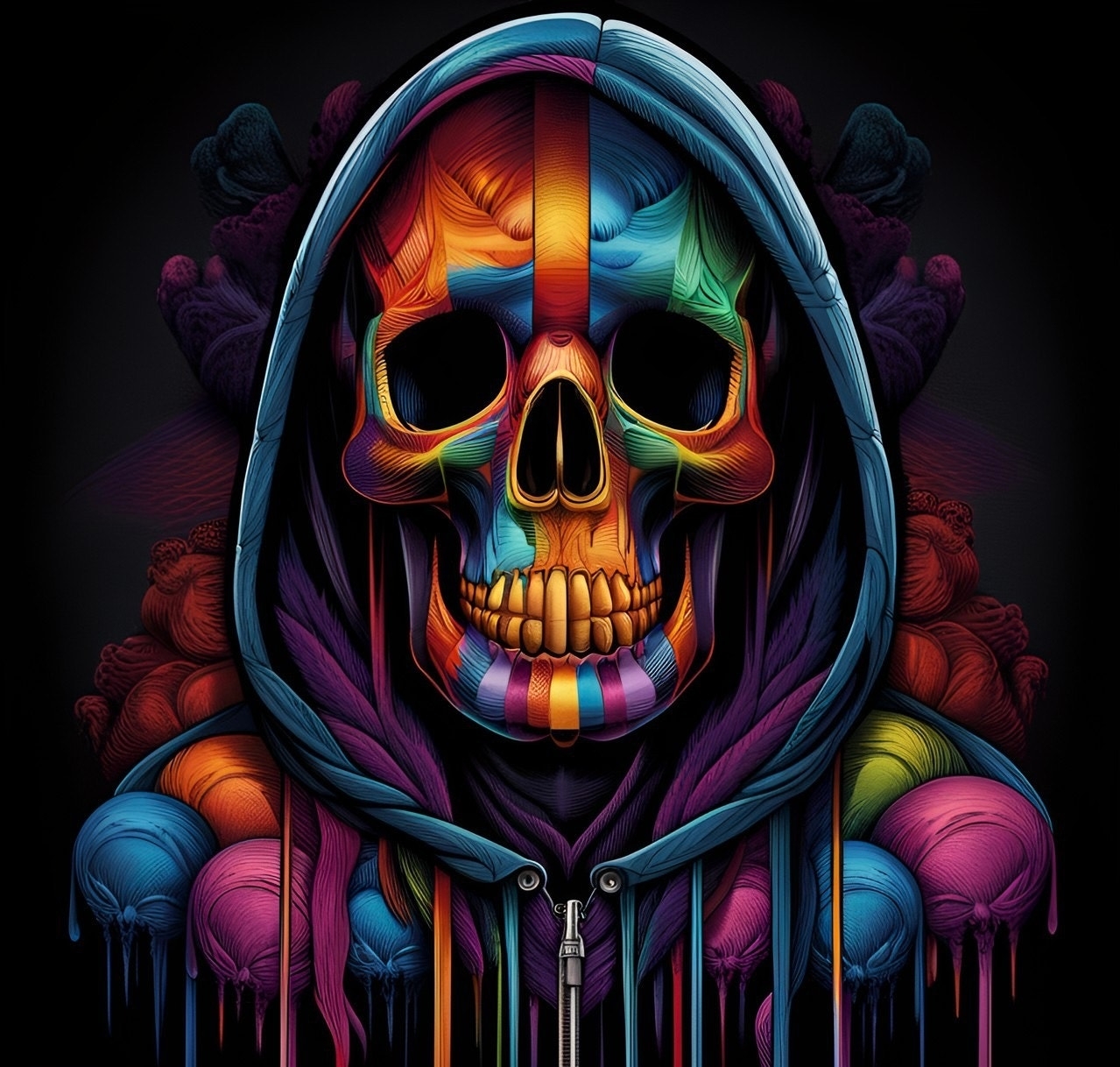 1280x1220 Trippy Skull Skulls, Desktop