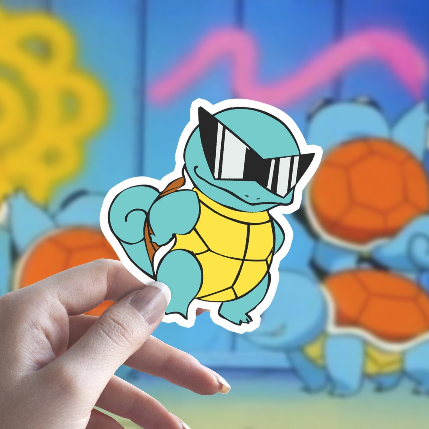 1510x1510 Pokemon Squirtle Squad Boss Sticker Water Type Shades Goon, Desktop