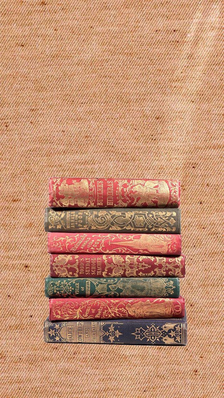 720x1280 phone wallpaper books on tan linen. Book, Phone