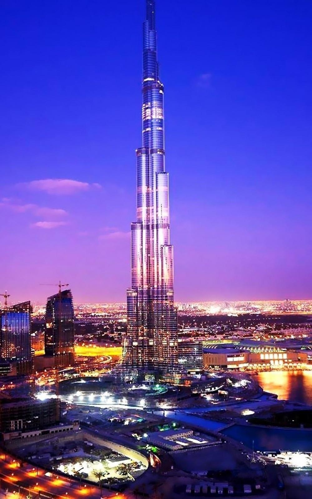 1000x1600 Burj Khalifa Dubai Skyline Android Wallpaper free download, Phone